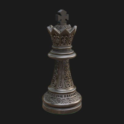 Ornate Chess Piece Statue Design 90 3D Print Model