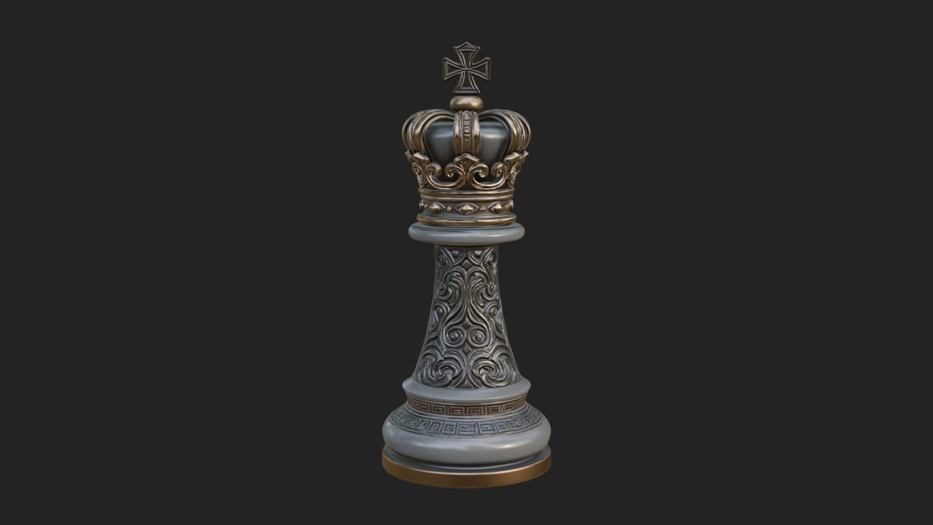 Ornate Chess Piece Statue Design 91 3D Print Model 3D Model