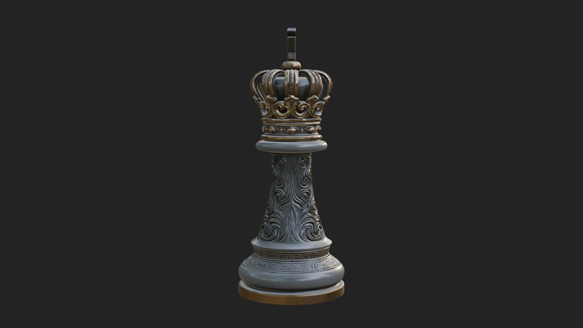 Ornate Chess Piece Statue Design 91 3D Print Model 3D Model