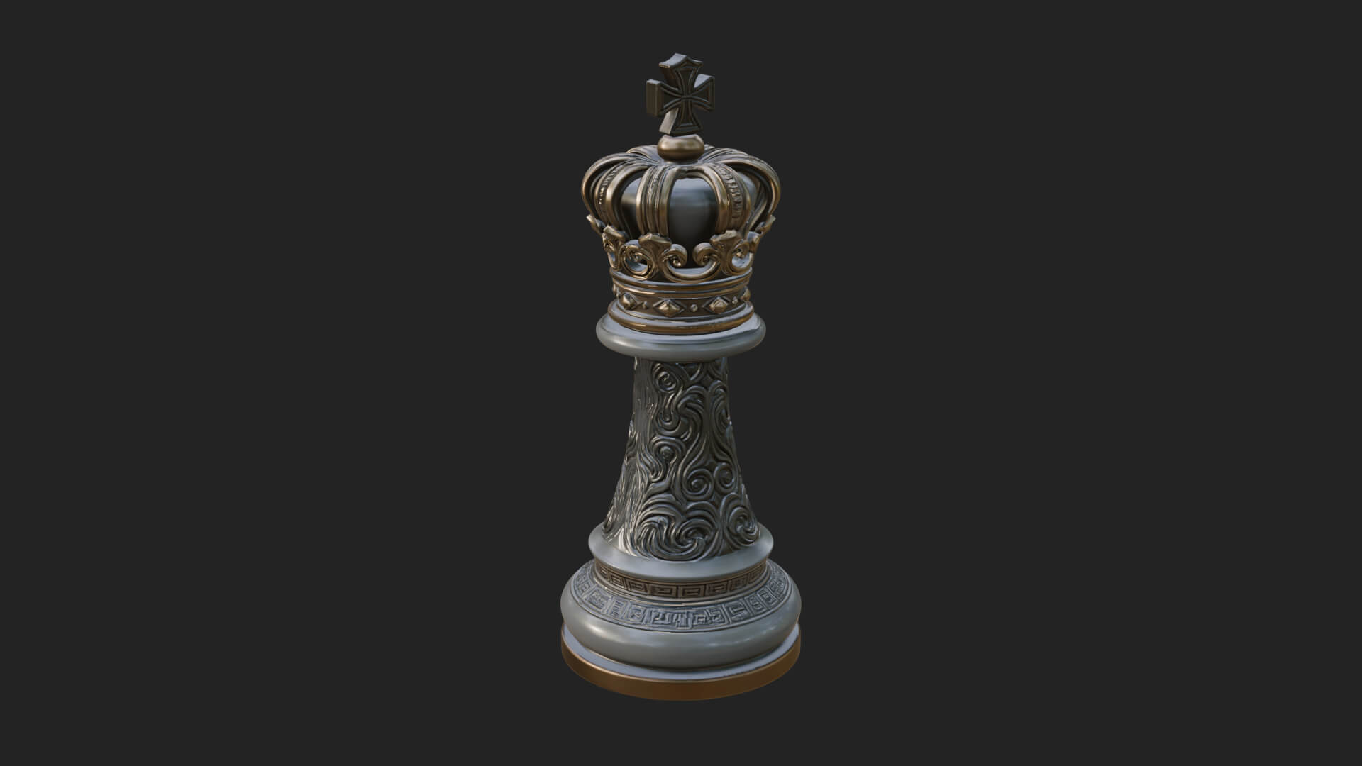 Ornate Chess Piece Statue Design 91 3D Print Model 3D Model