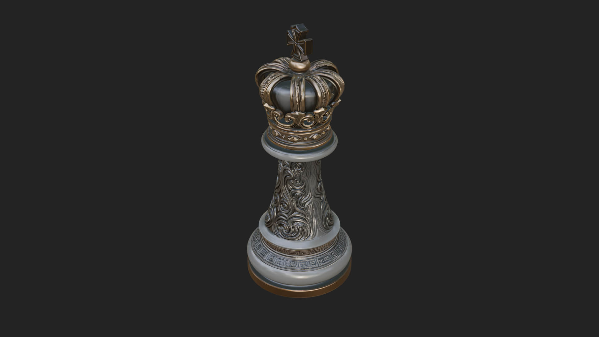 Ornate Chess Piece Statue Design 91 3D Print Model 3D Model