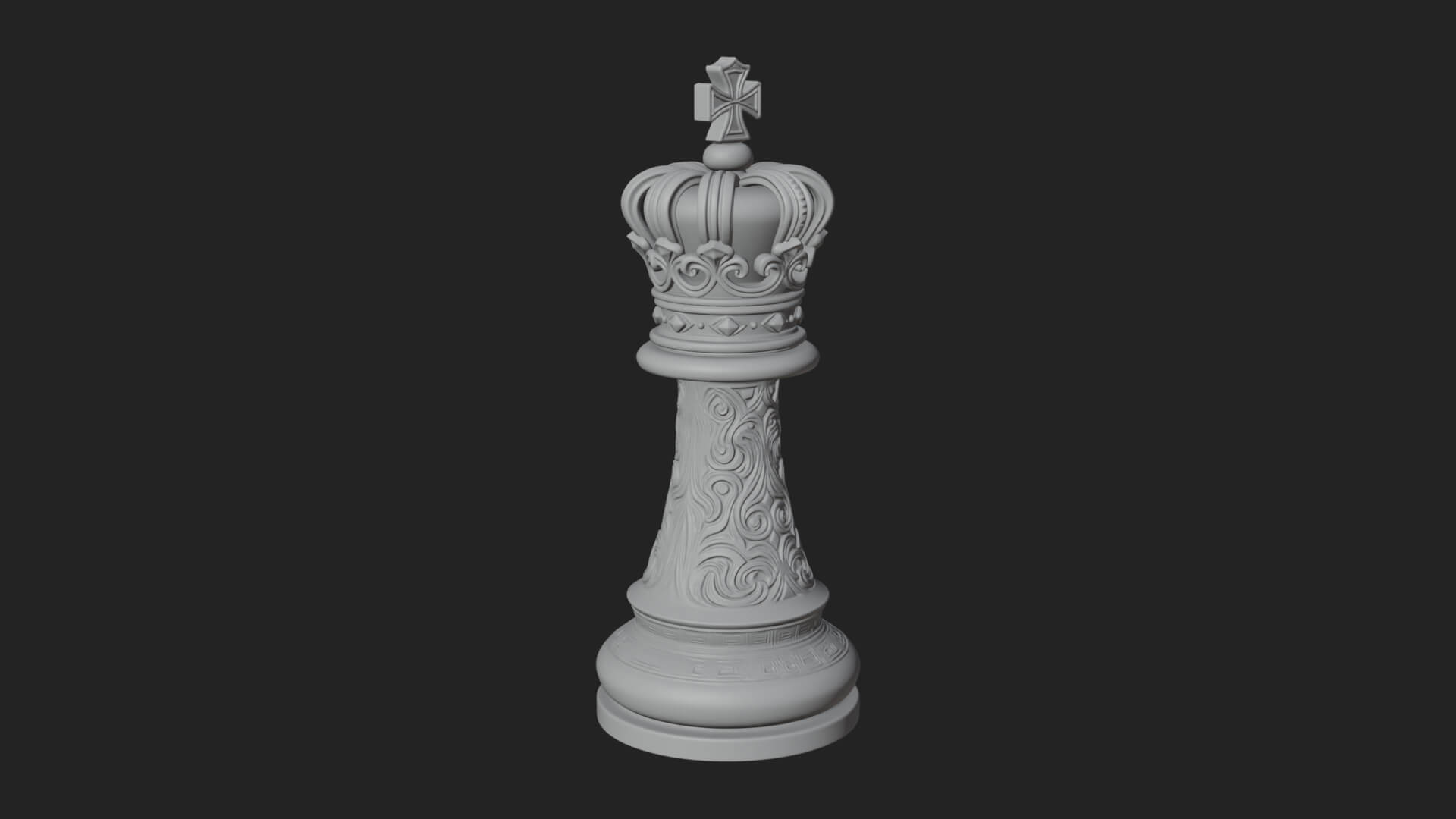 Ornate Chess Piece Statue Design 91 3D Print Model 3D Model