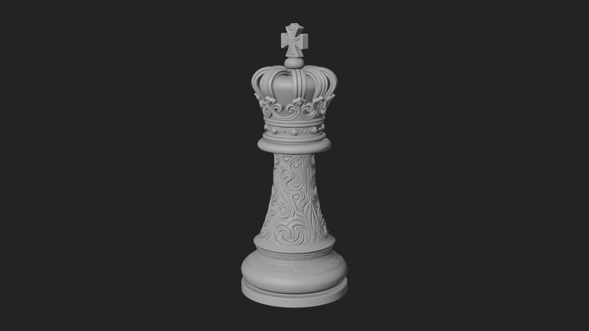 Ornate Chess Piece Statue Design 91 3D Print Model 3D Model