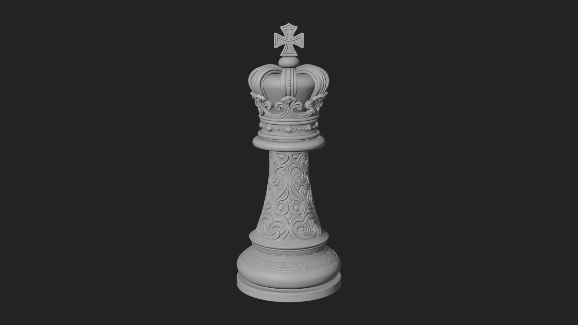 Ornate Chess Piece Statue Design 91 3D Print Model 3D Model