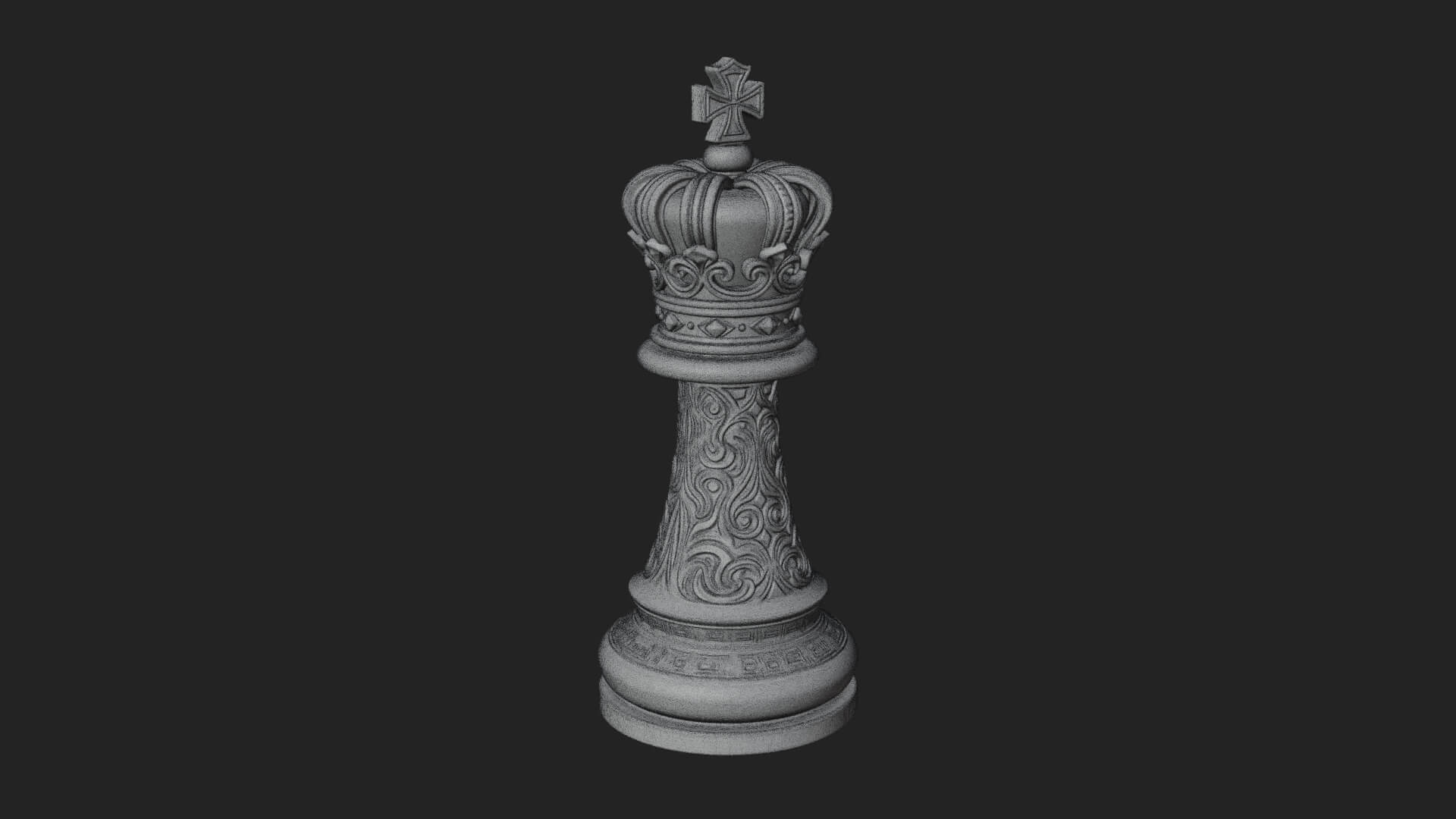 Ornate Chess Piece Statue Design 91 3D Print Model 3D Model