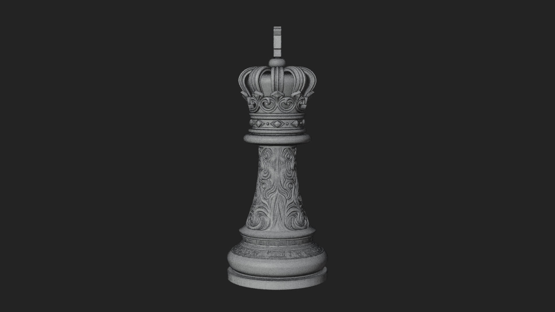 Ornate Chess Piece Statue Design 91 3D Print Model 3D Model