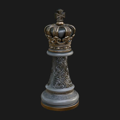 Ornate Chess Piece Statue Design 91 3D Print Model