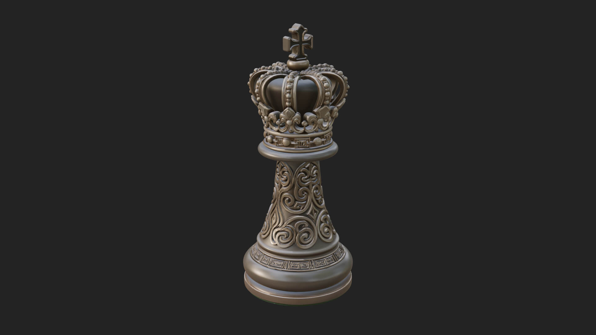 Ornate Chess Piece Statue Design 92 3D Print Model 3D Model