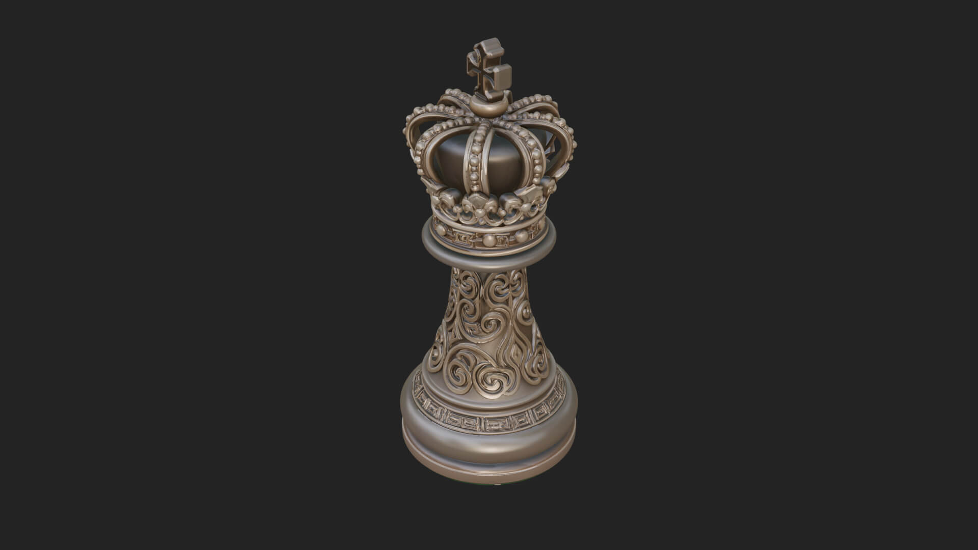 Ornate Chess Piece Statue Design 92 3D Print Model 3D Model