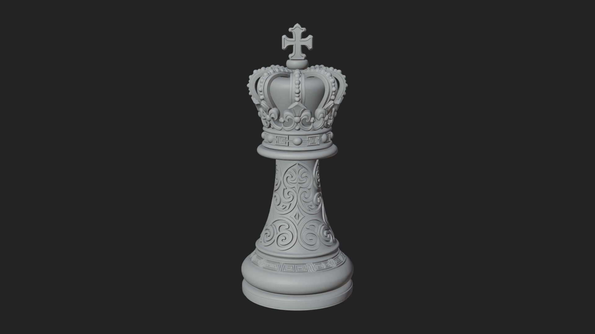 Ornate Chess Piece Statue Design 92 3D Print Model 3D Model