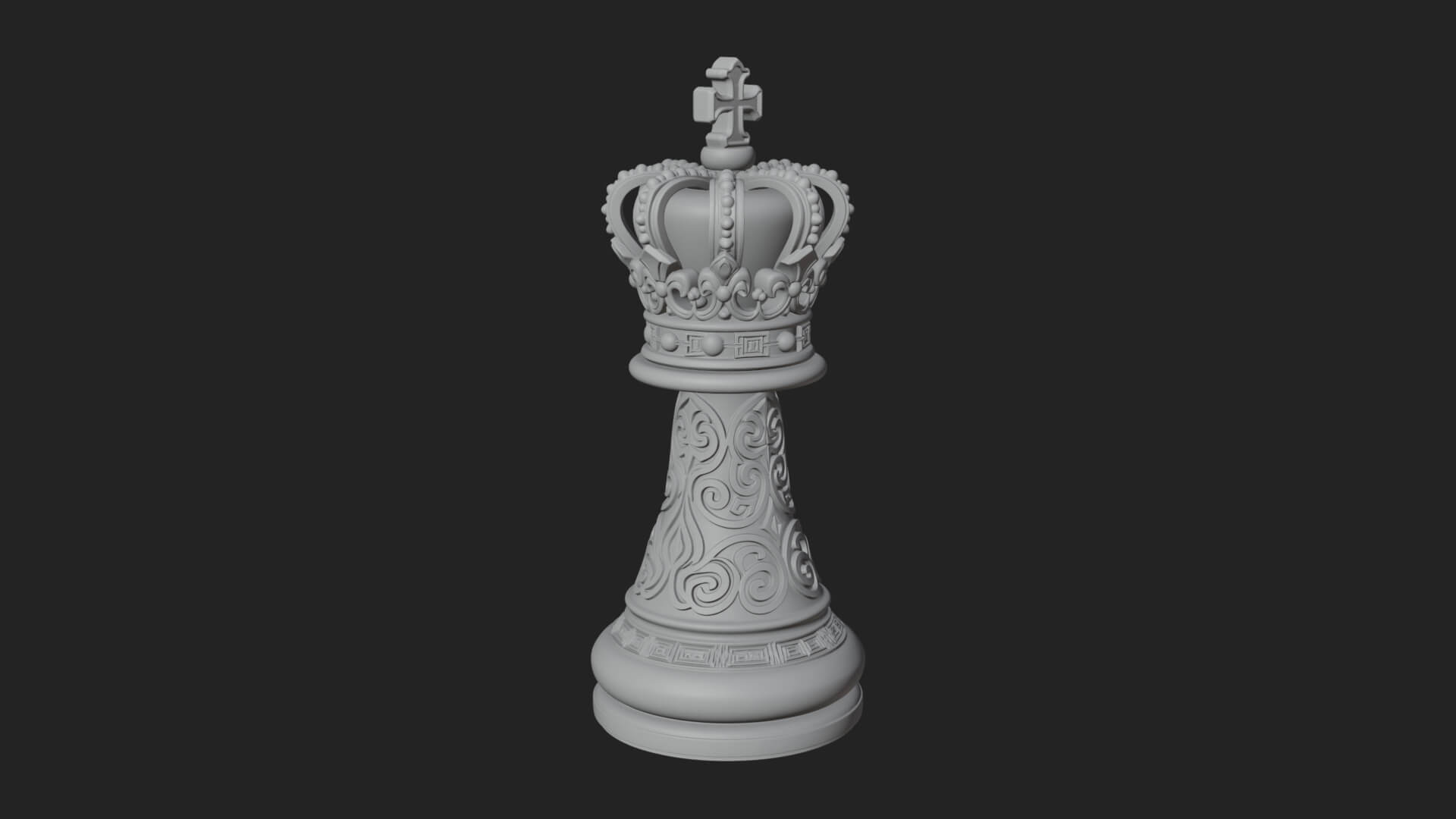 Ornate Chess Piece Statue Design 92 3D Print Model 3D Model