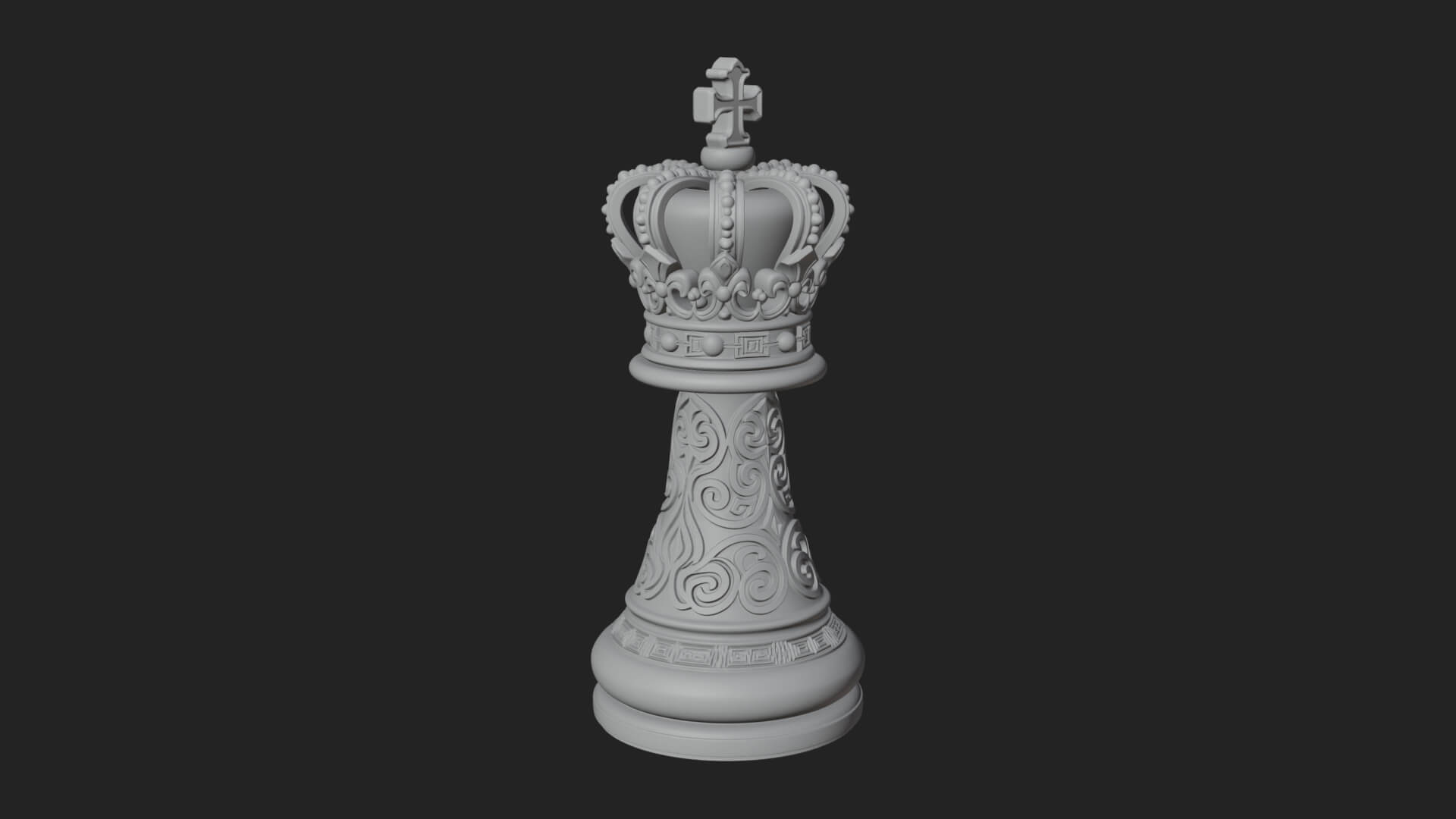 Ornate Chess Piece Statue Design 92 3D Print Model 3D Model