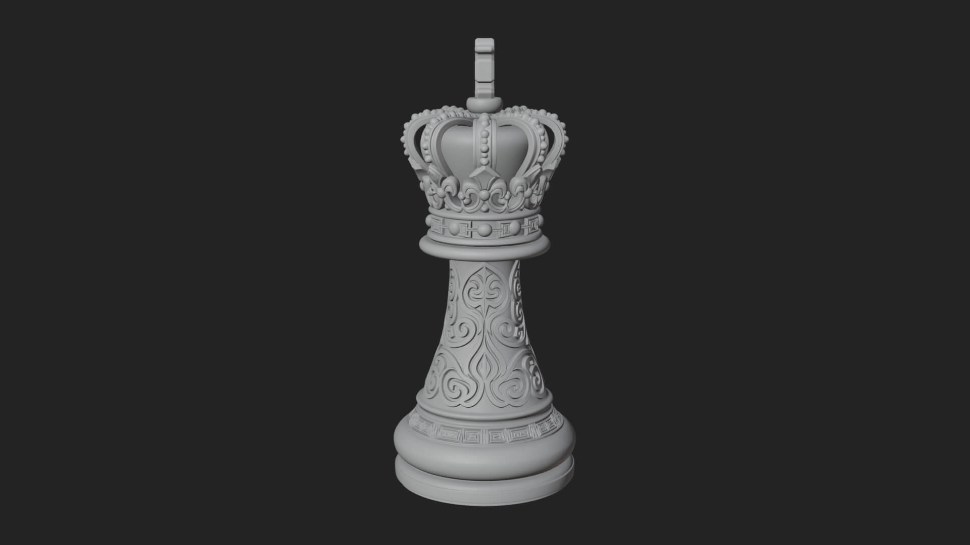 Ornate Chess Piece Statue Design 92 3D Print Model 3D Model