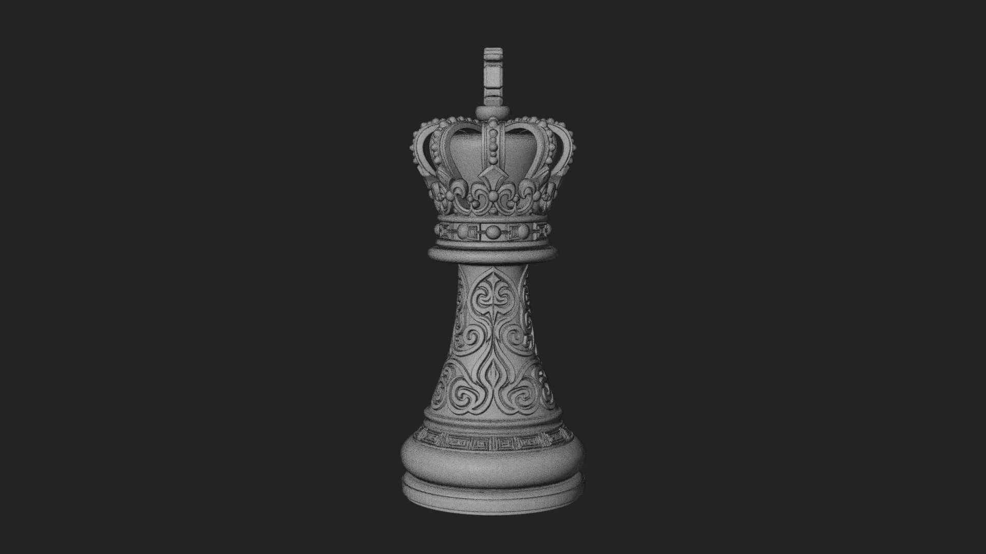 Ornate Chess Piece Statue Design 92 3D Print Model 3D Model