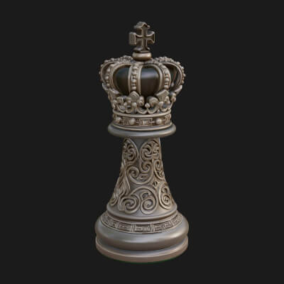 Ornate Chess Piece Statue Design 92 3D Print Model