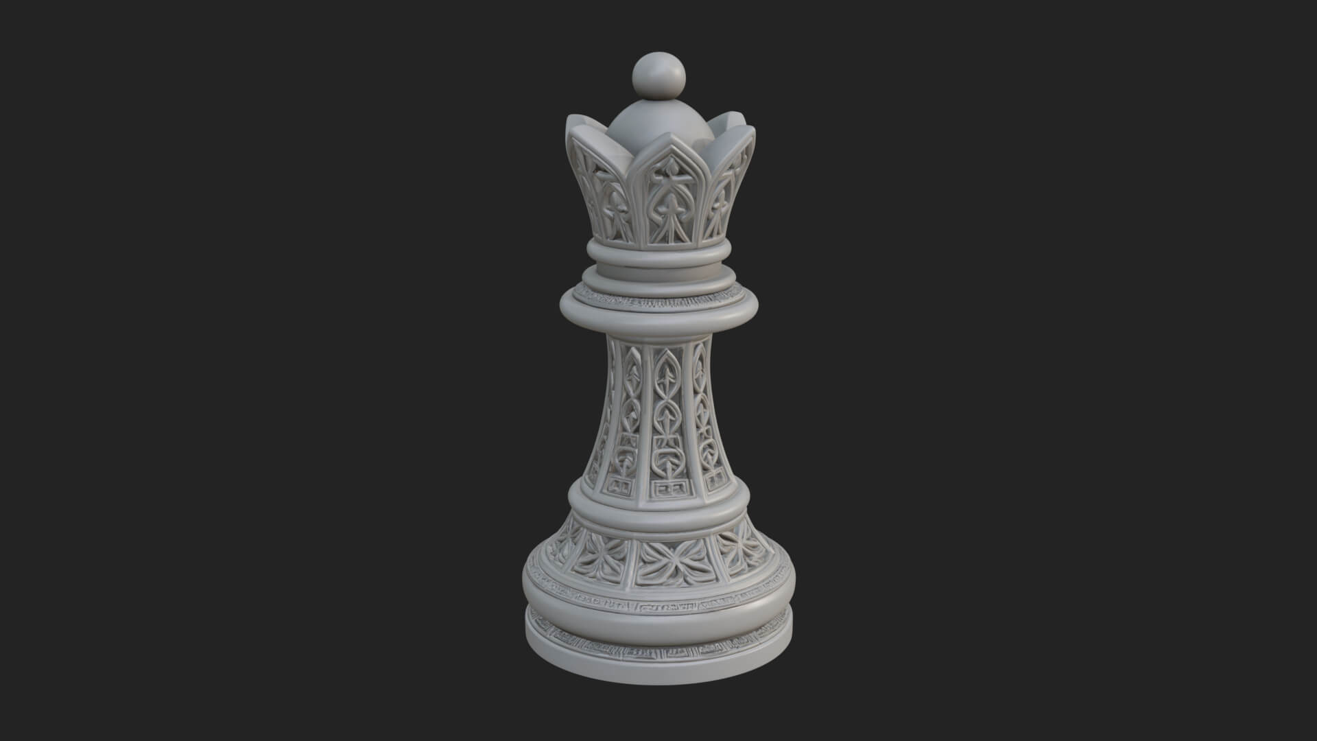 Ornate Chess Piece Statue Design 93 3D Print Model 3D Model