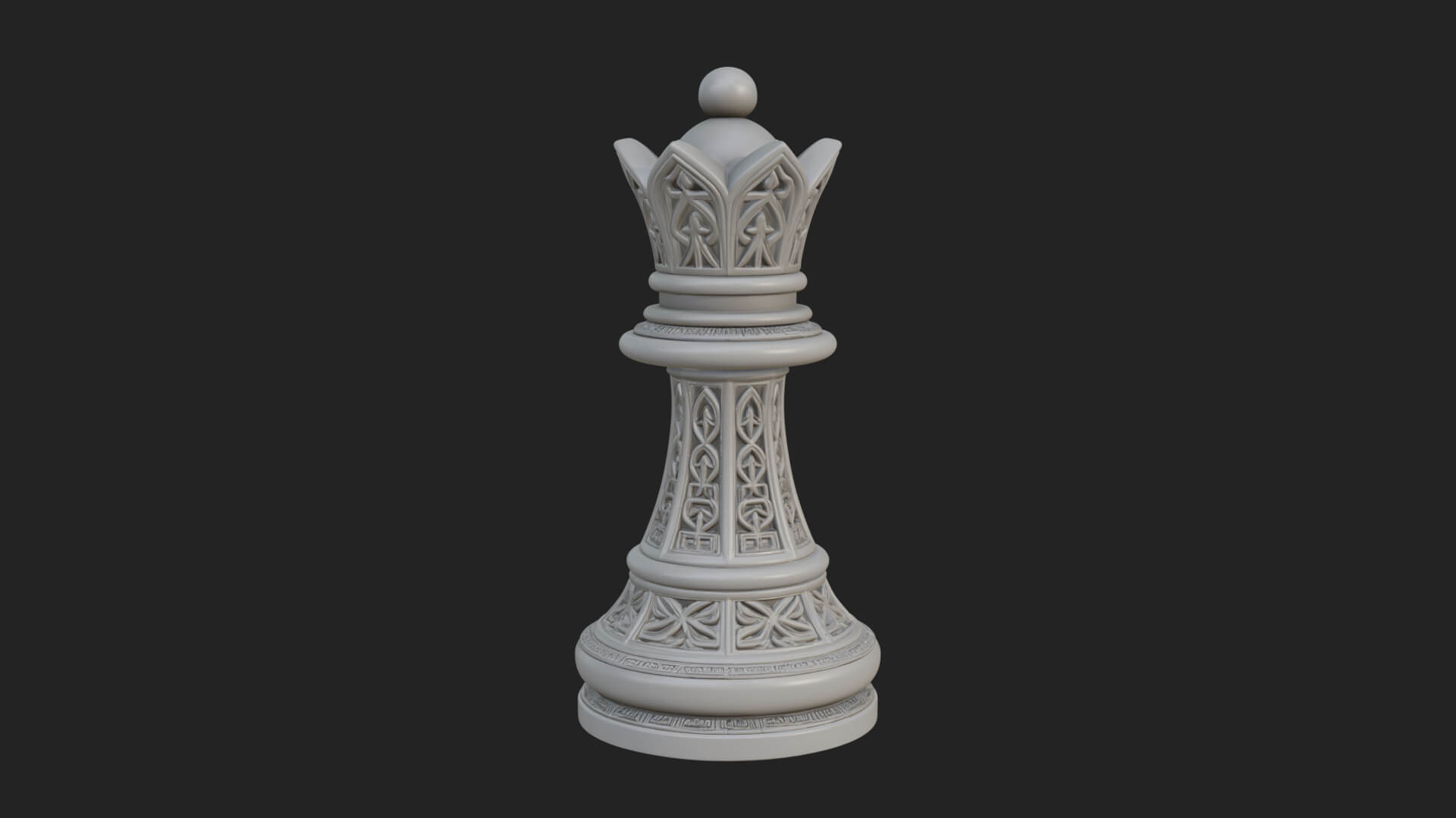 Ornate Chess Piece Statue Design 93 3D Print Model 3D Model