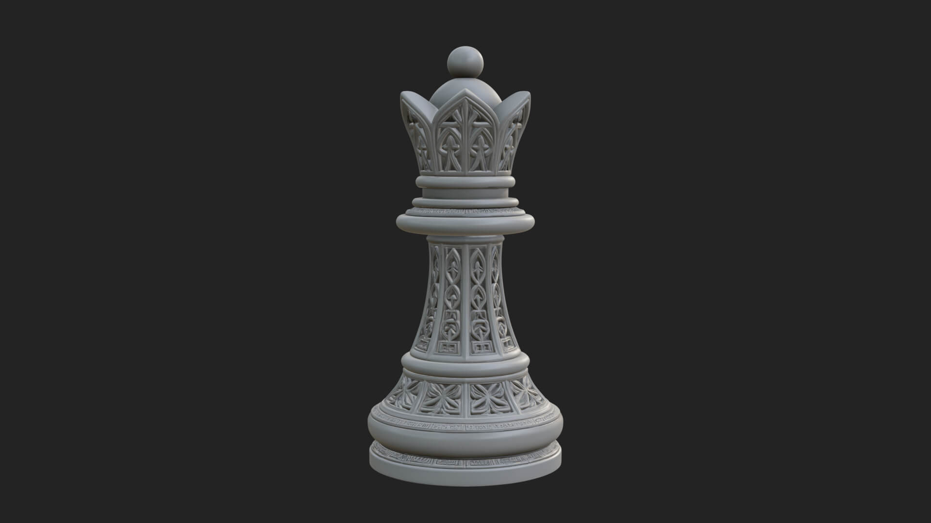 Ornate Chess Piece Statue Design 93 3D Print Model 3D Model