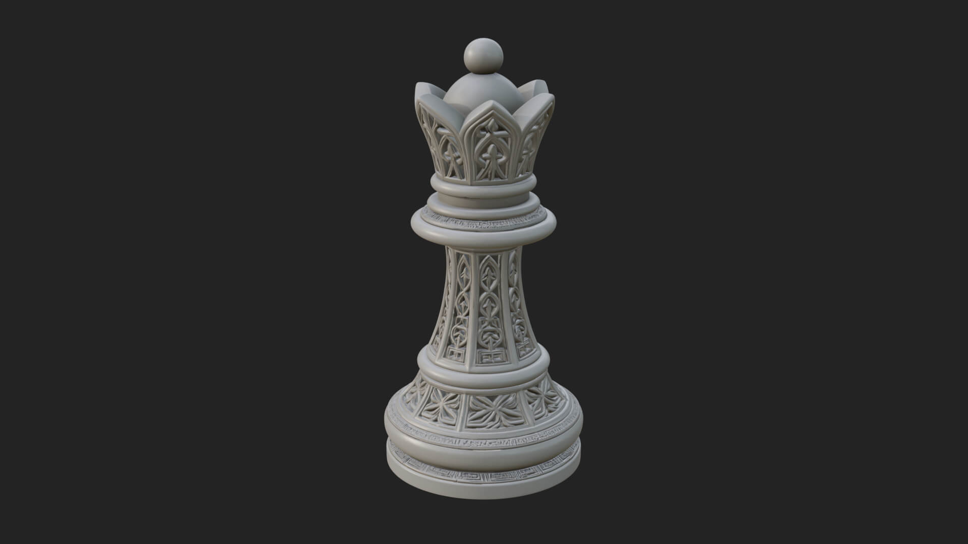 Ornate Chess Piece Statue Design 93 3D Print Model 3D Model