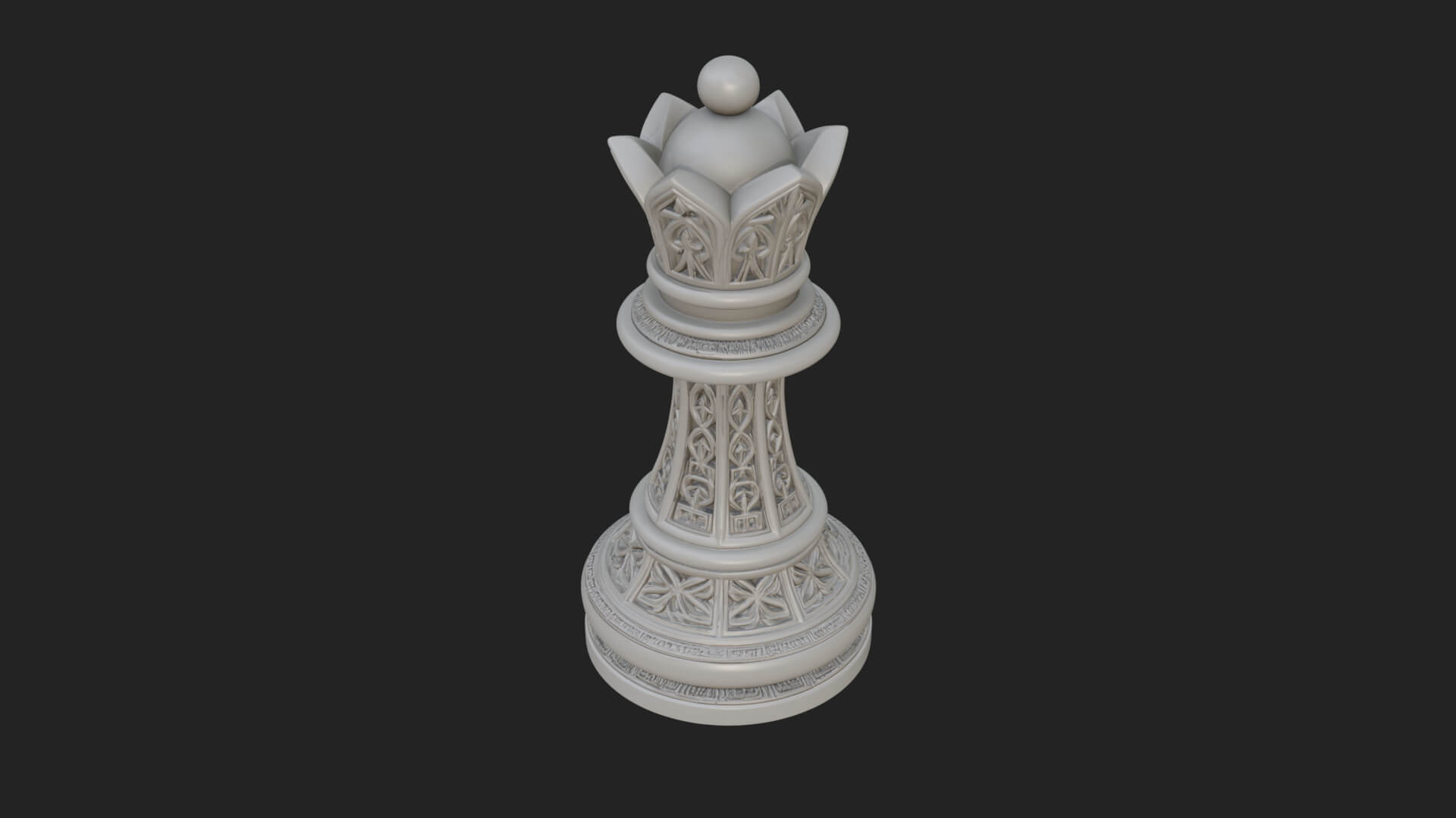 Ornate Chess Piece Statue Design 93 3D Print Model 3D Model
