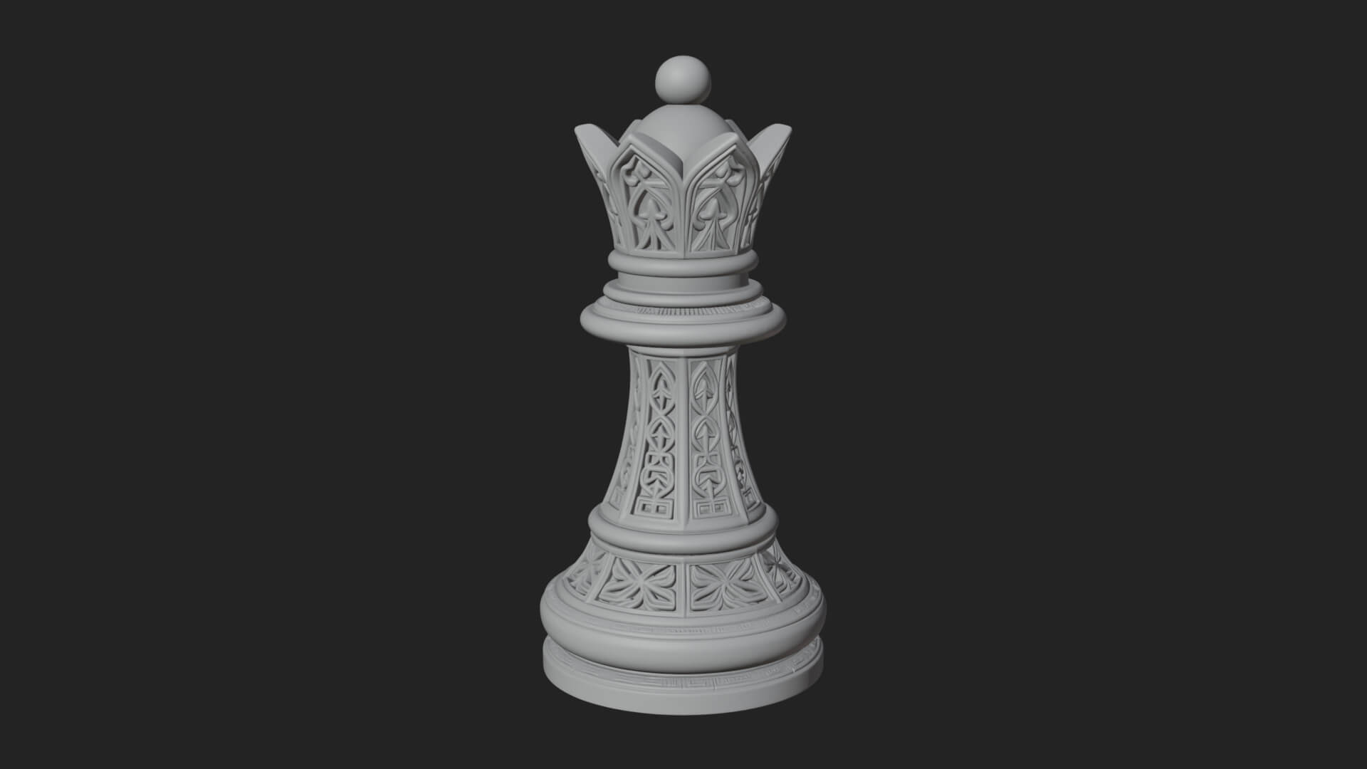 Ornate Chess Piece Statue Design 93 3D Print Model 3D Model