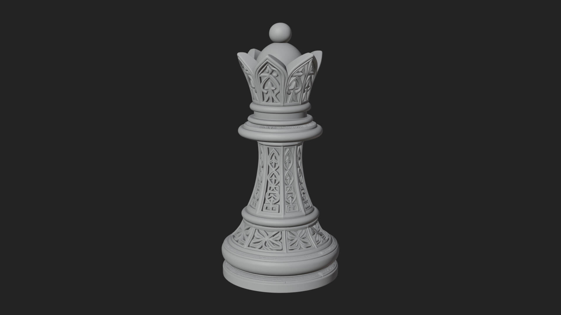 Ornate Chess Piece Statue Design 93 3D Print Model 3D Model
