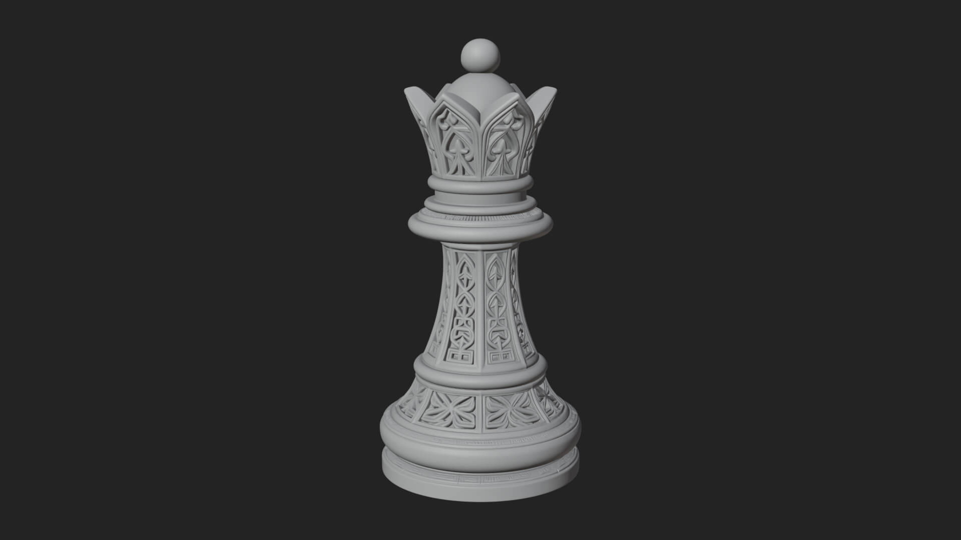 Ornate Chess Piece Statue Design 93 3D Print Model 3D Model