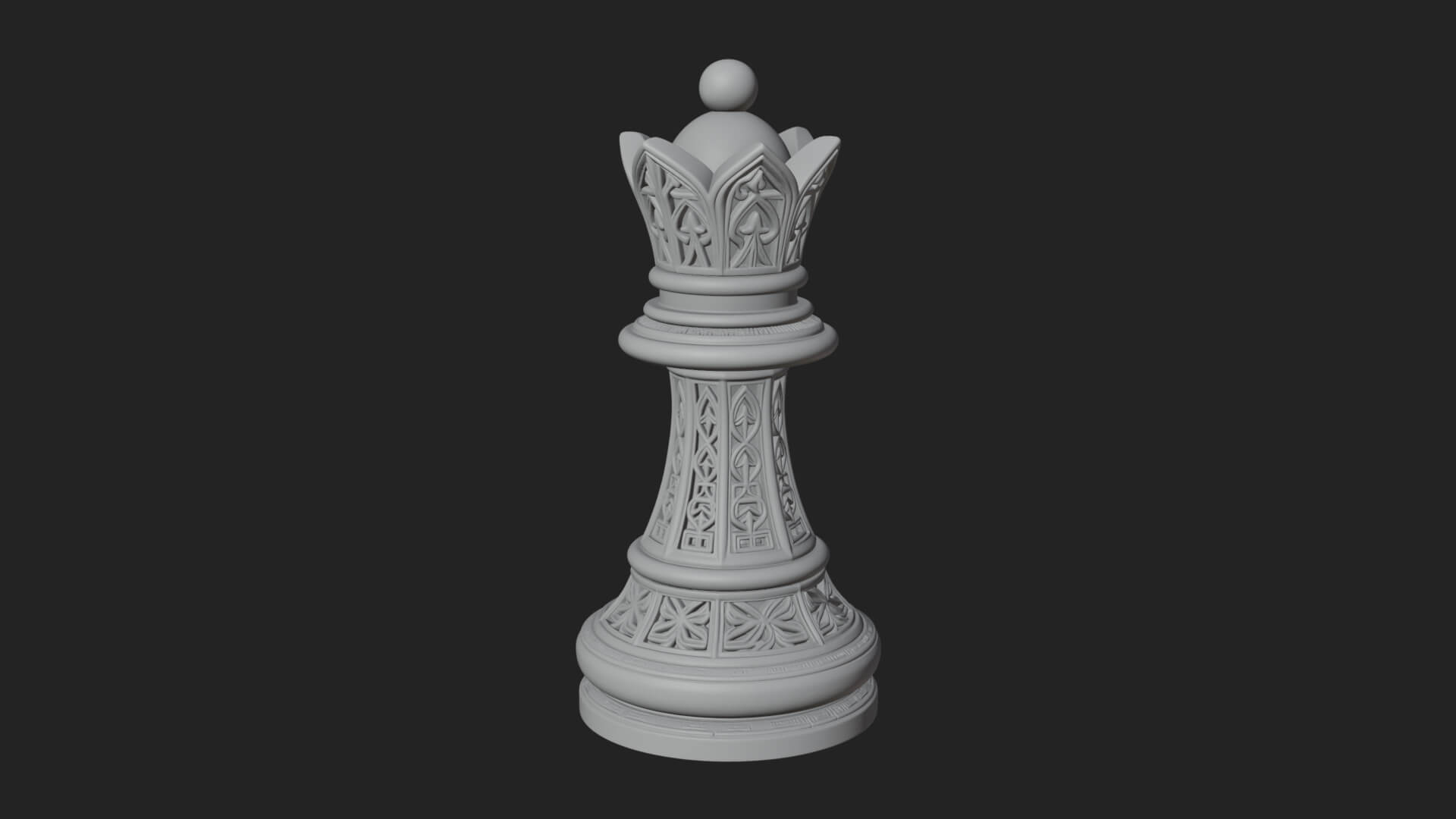 Ornate Chess Piece Statue Design 93 3D Print Model 3D Model