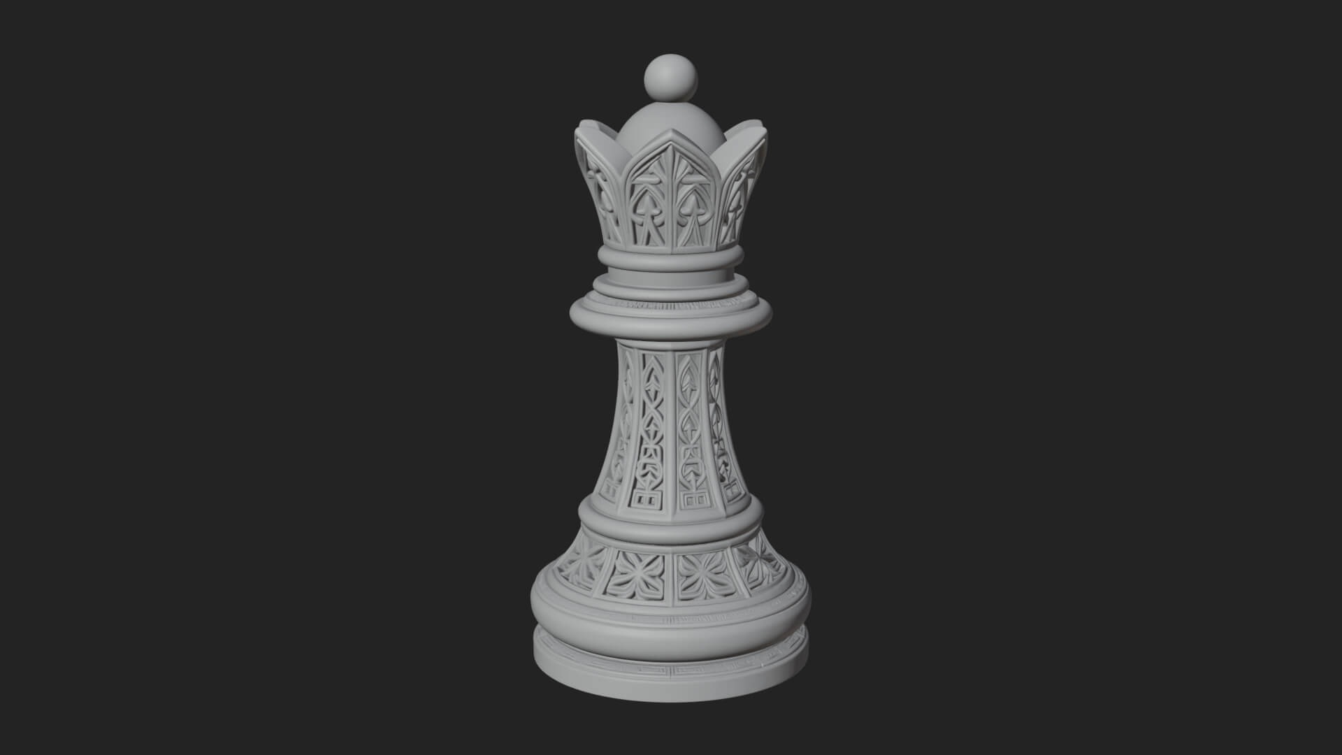 Ornate Chess Piece Statue Design 93 3D Print Model 3D Model