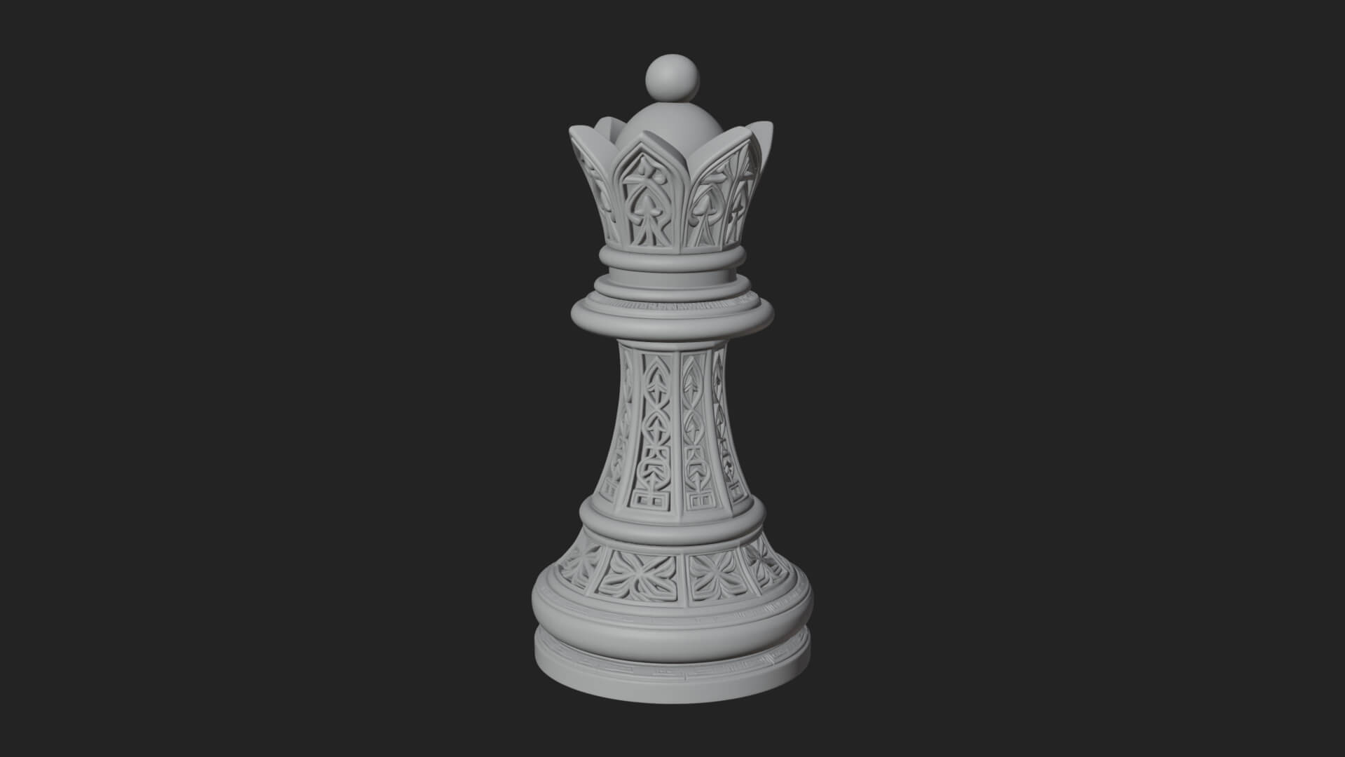Ornate Chess Piece Statue Design 93 3D Print Model 3D Model