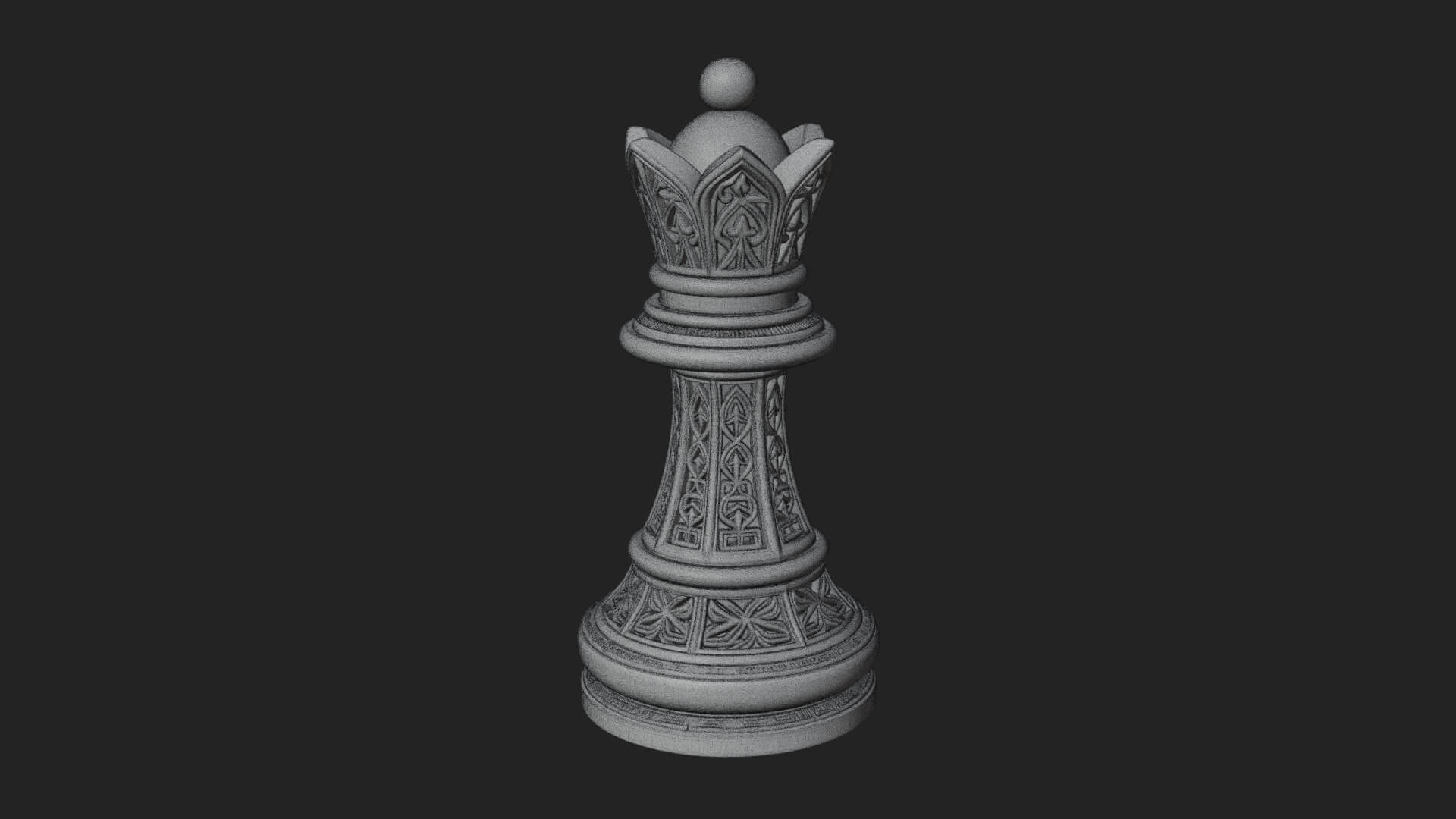 Ornate Chess Piece Statue Design 93 3D Print Model 3D Model