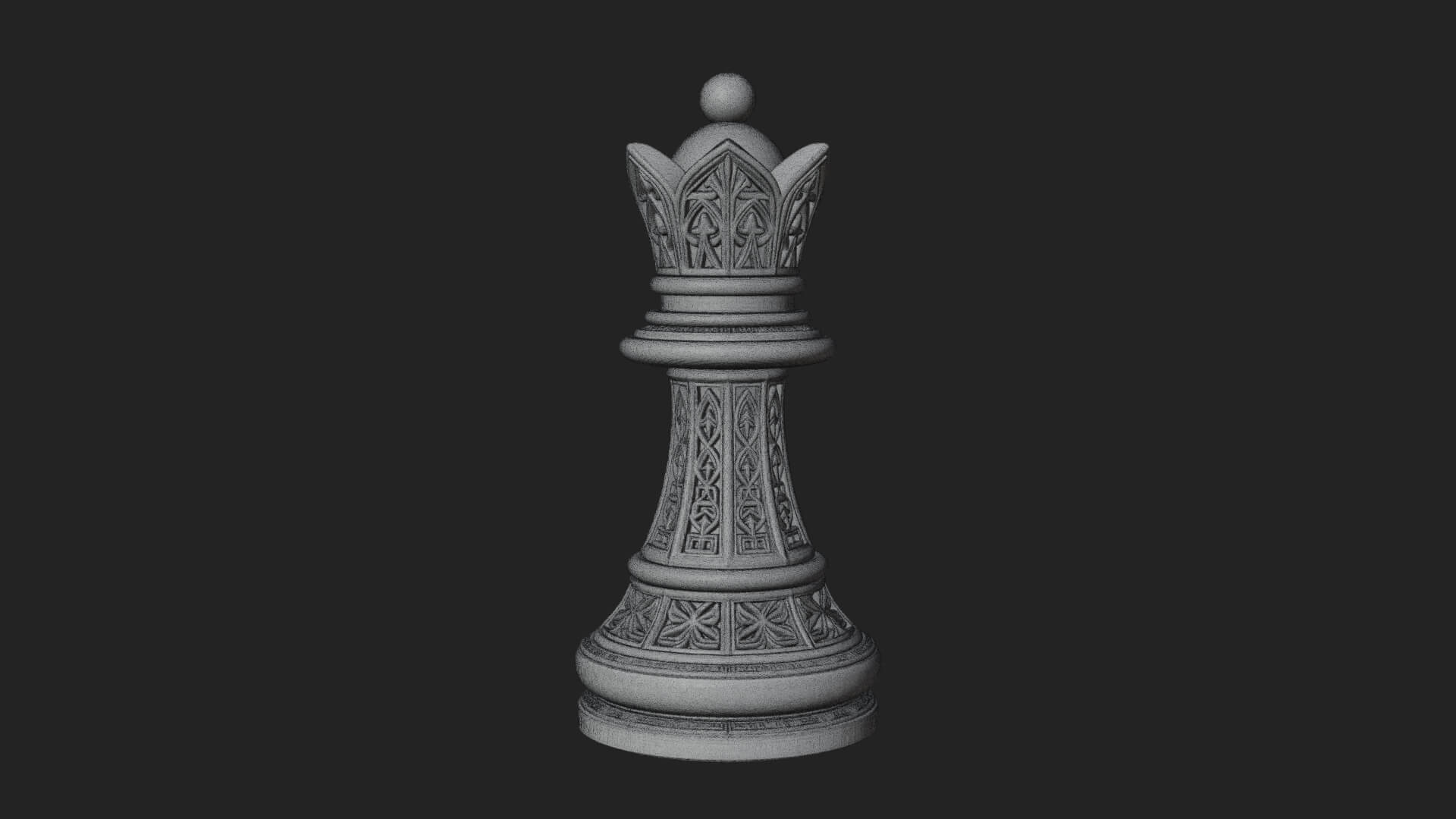 Ornate Chess Piece Statue Design 93 3D Print Model 3D Model