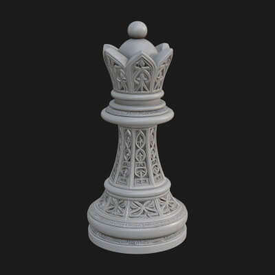 Ornate Chess Piece Statue Design 93 3D Print Model