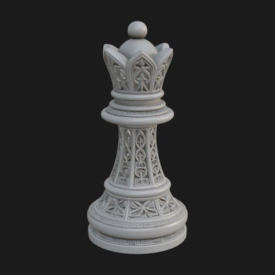 Ornate Chess Piece Statue Design 93 3D Print Model