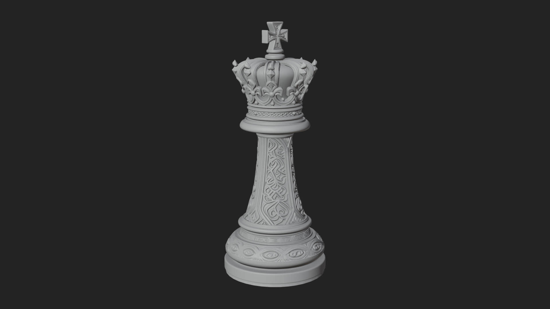 Ornate Chess Piece Statue Design 94 3D Print Model 3D Model