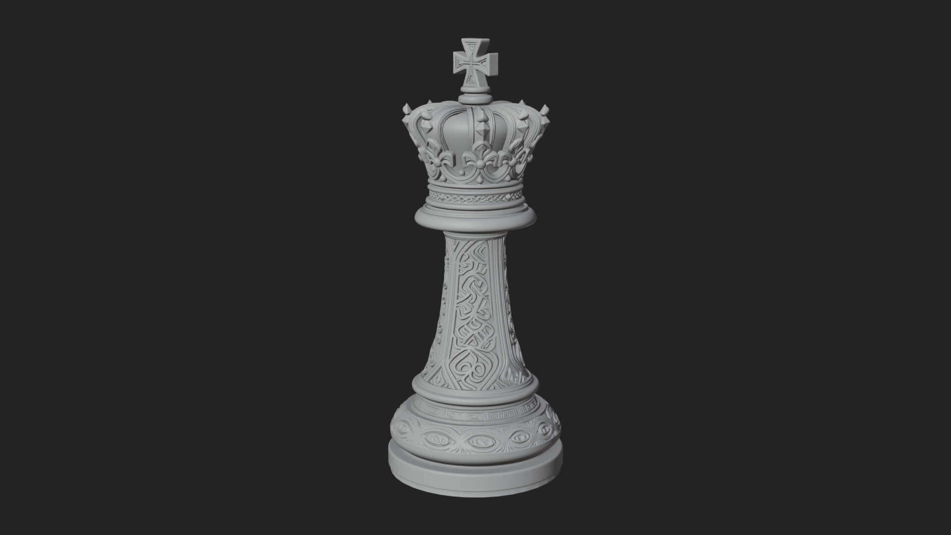 Ornate Chess Piece Statue Design 94 3D Print Model 3D Model