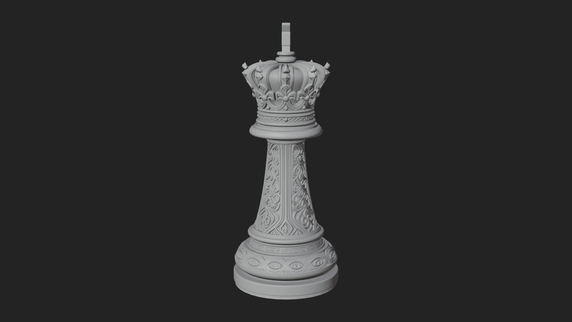Ornate Chess Piece Statue Design 94 3D Print Model 3D Model