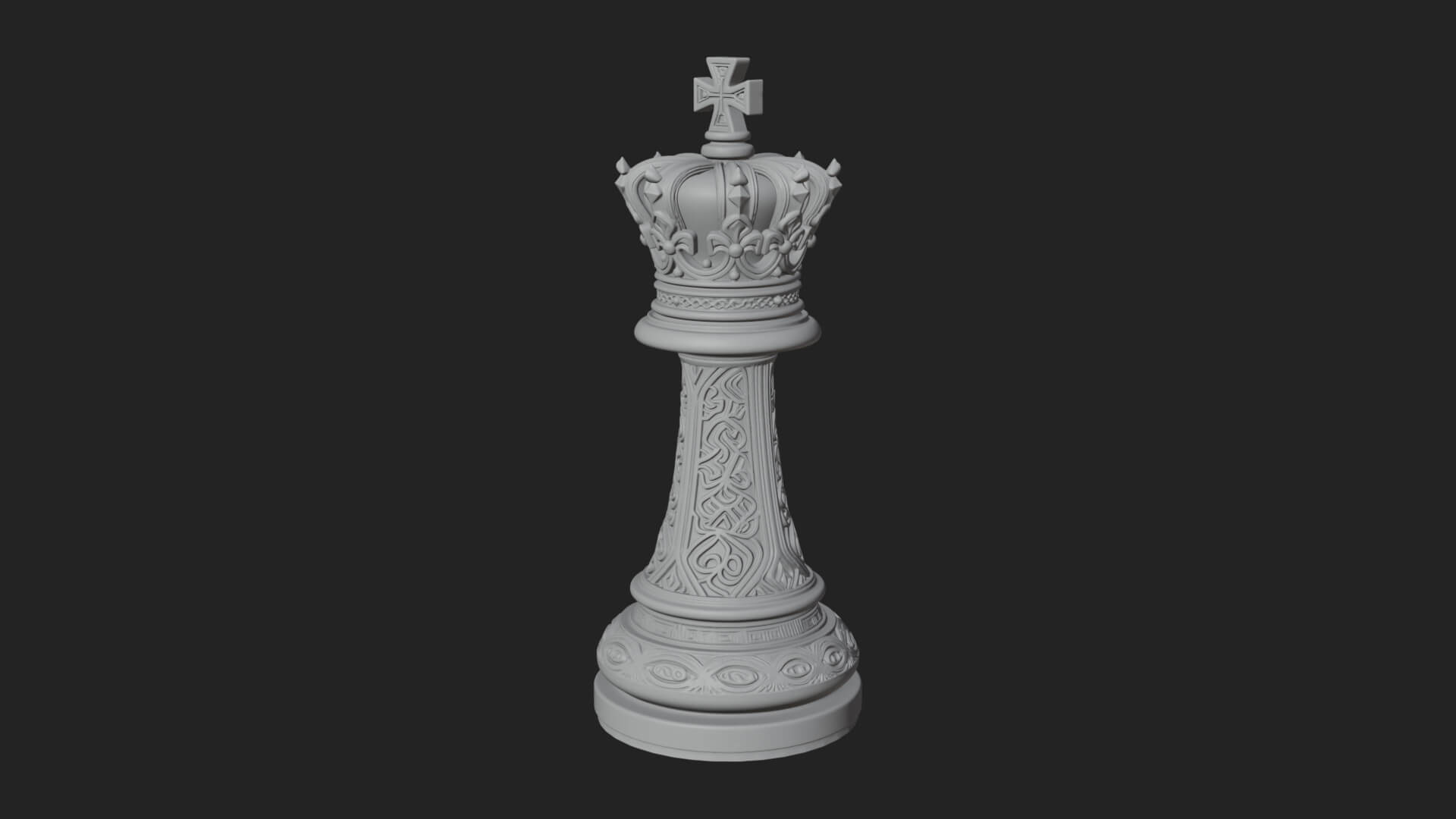 Ornate Chess Piece Statue Design 94 3D Print Model 3D Model