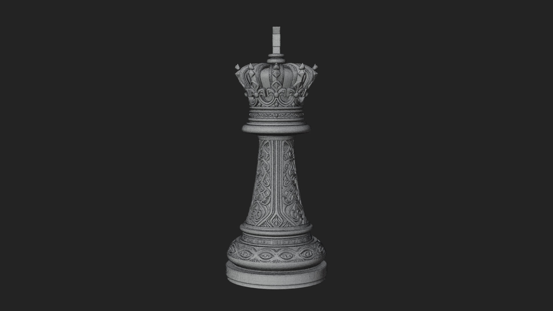 Ornate Chess Piece Statue Design 94 3D Print Model 3D Model