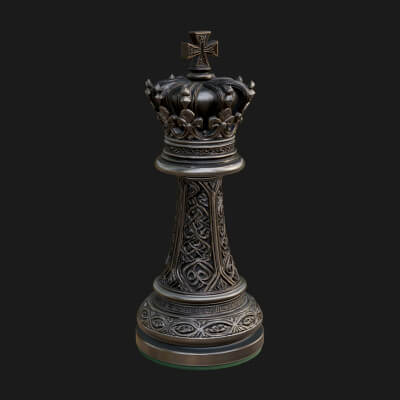 Ornate Chess Piece Statue Design 94 3D Print Model