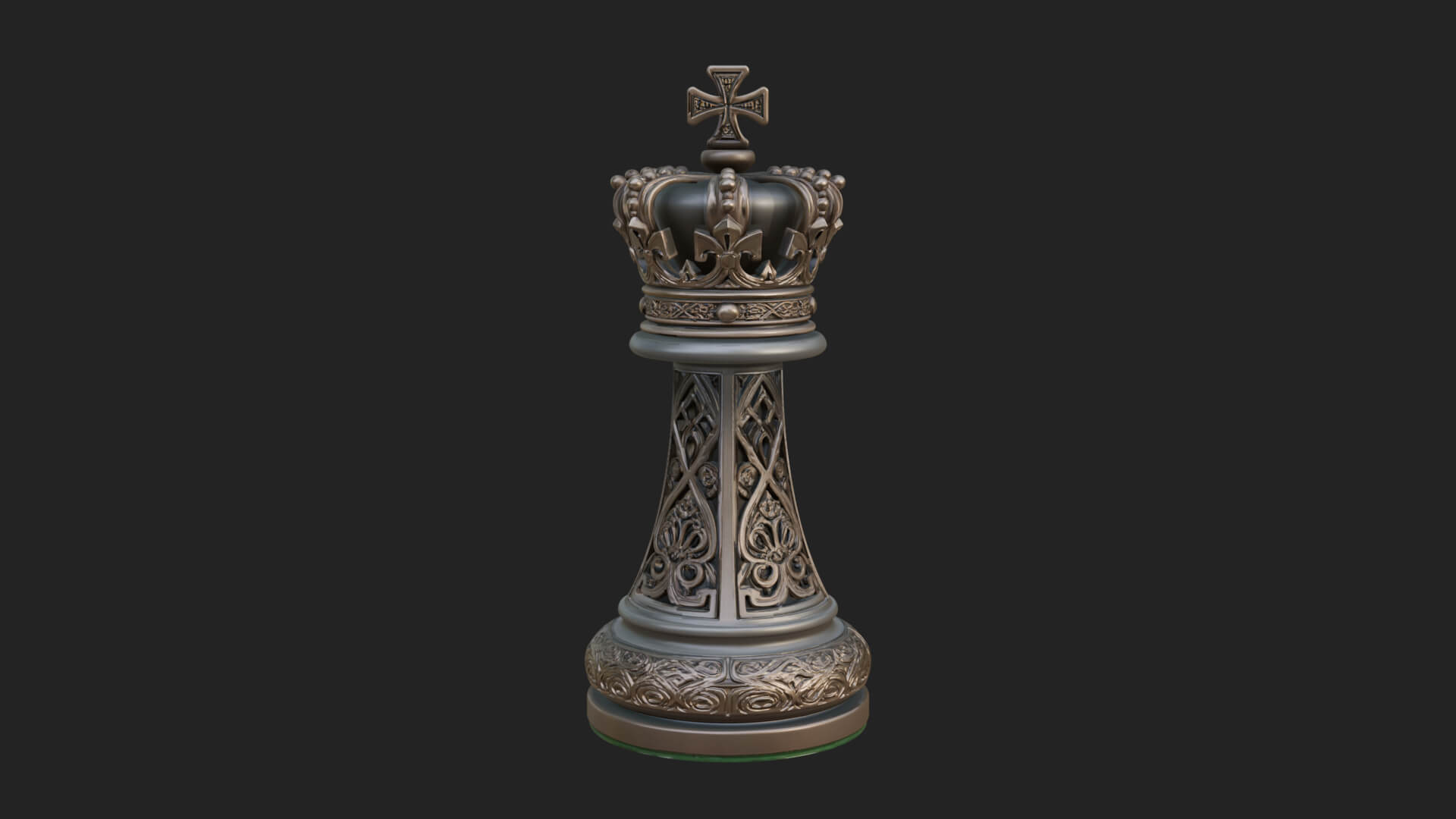 Ornate Chess Piece Statue Design 95 3D Print Model 3D Model