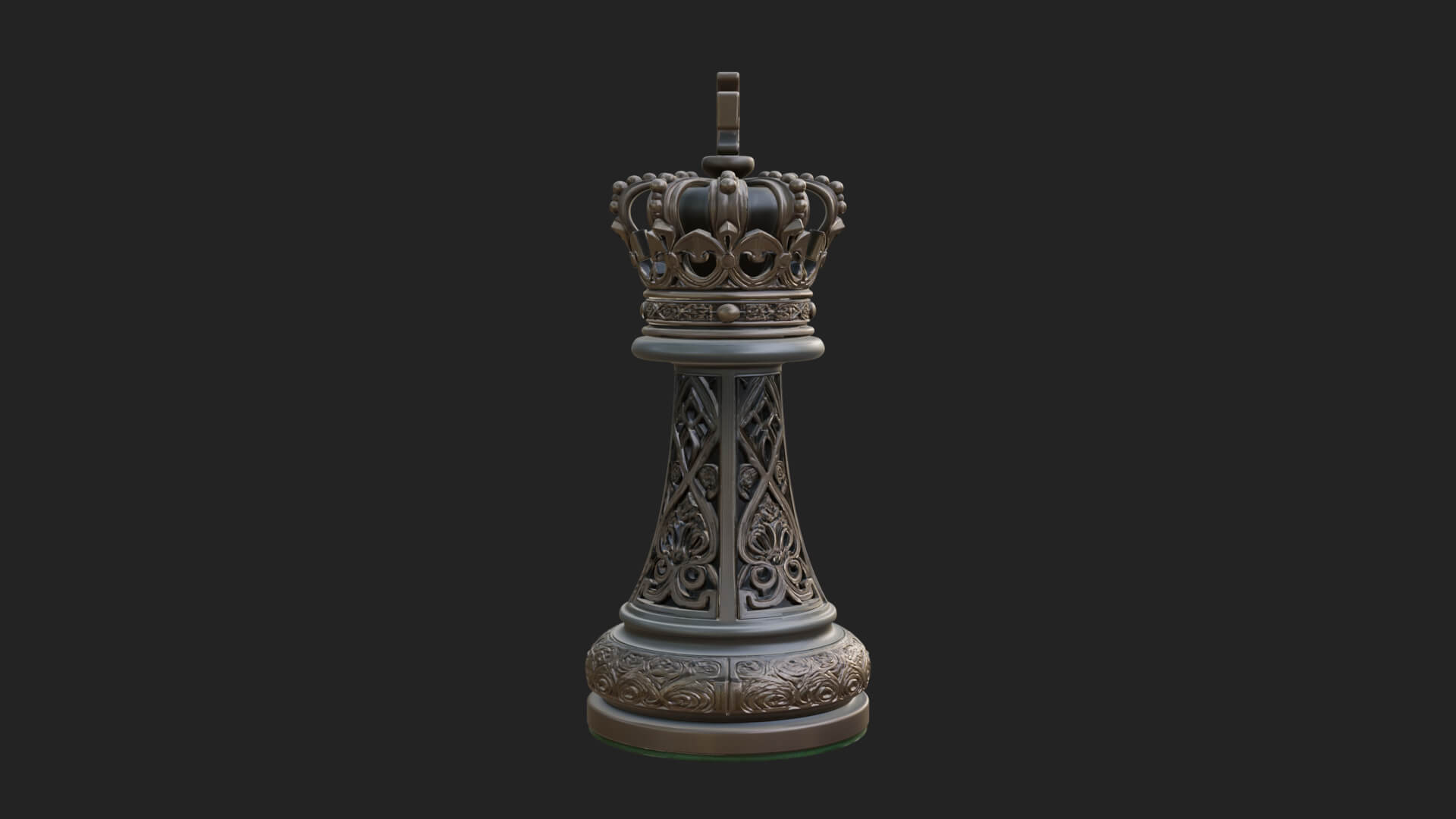 Ornate Chess Piece Statue Design 95 3D Print Model 3D Model