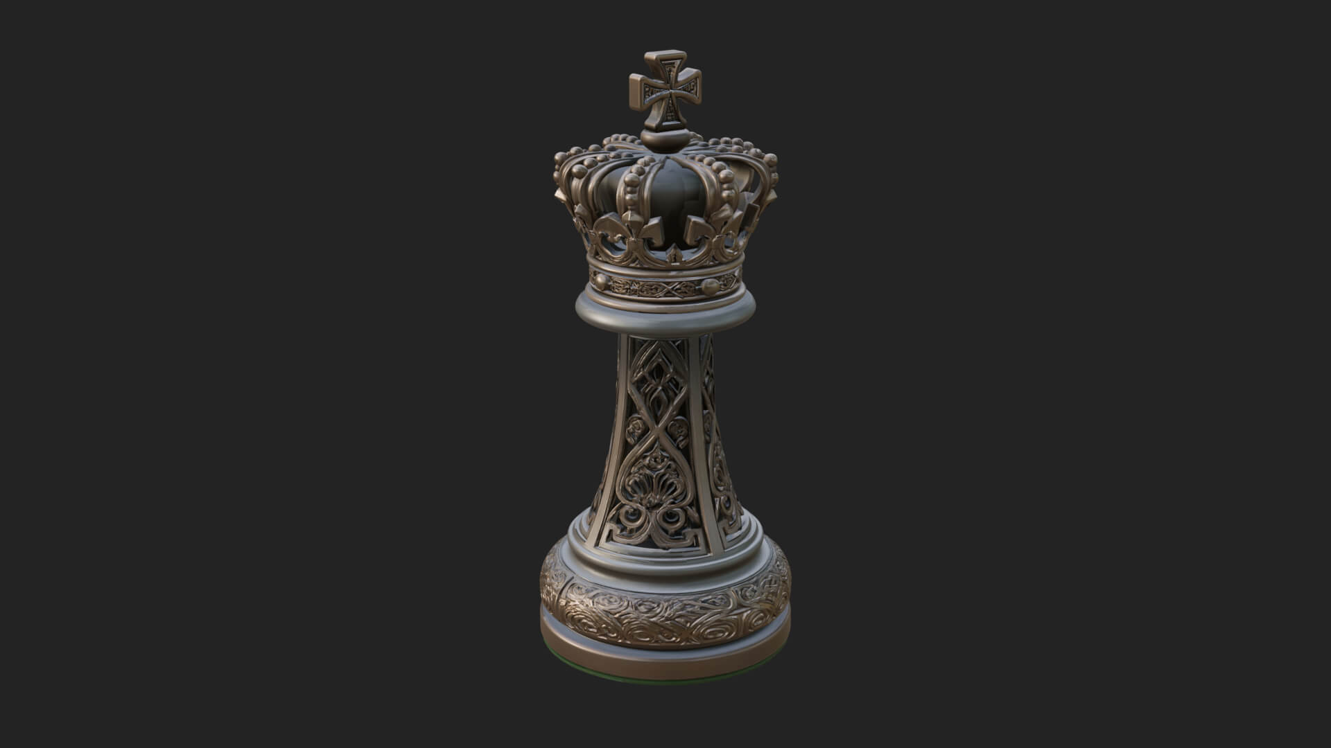 Ornate Chess Piece Statue Design 95 3D Print Model 3D Model