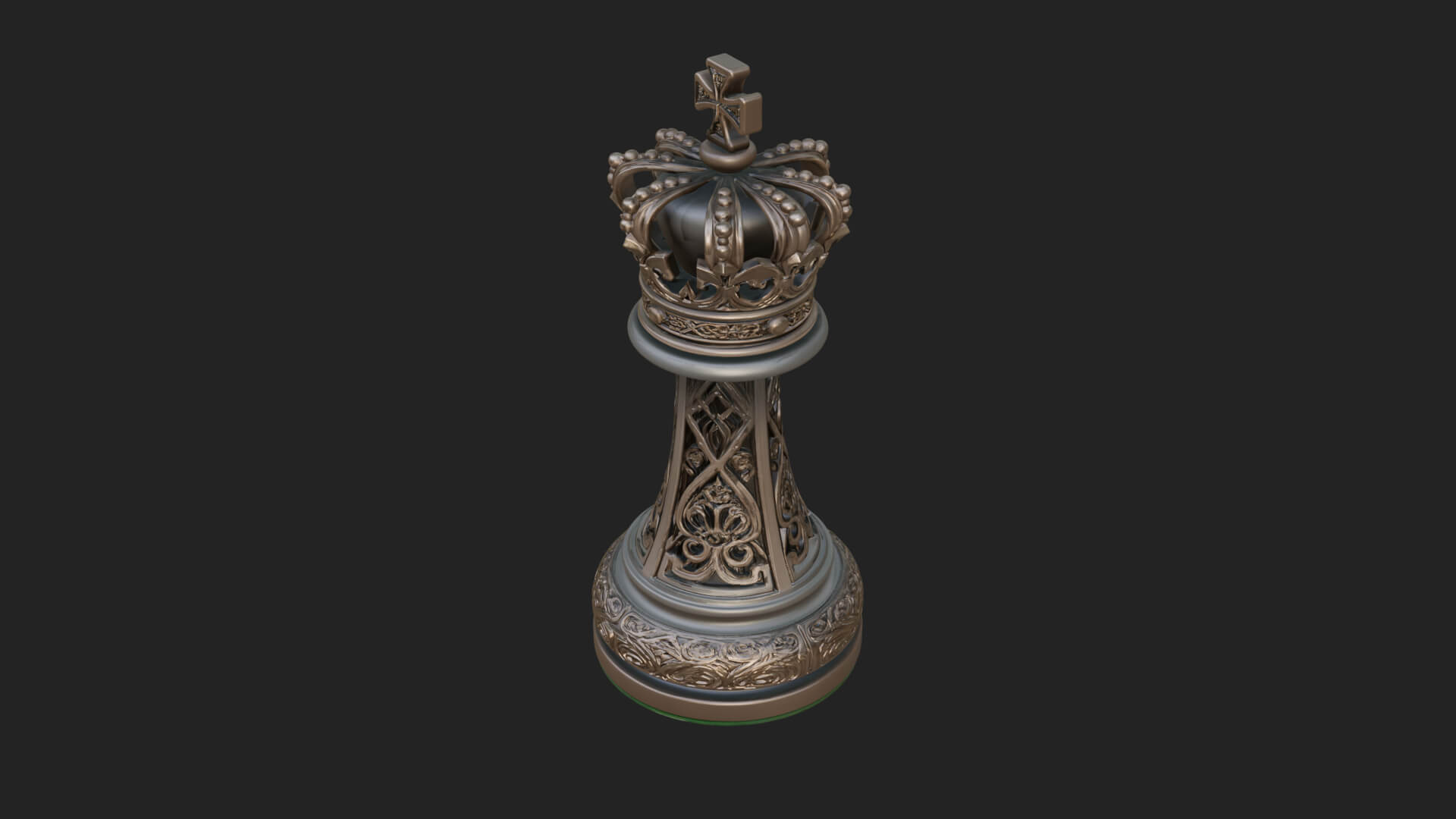 Ornate Chess Piece Statue Design 95 3D Print Model 3D Model