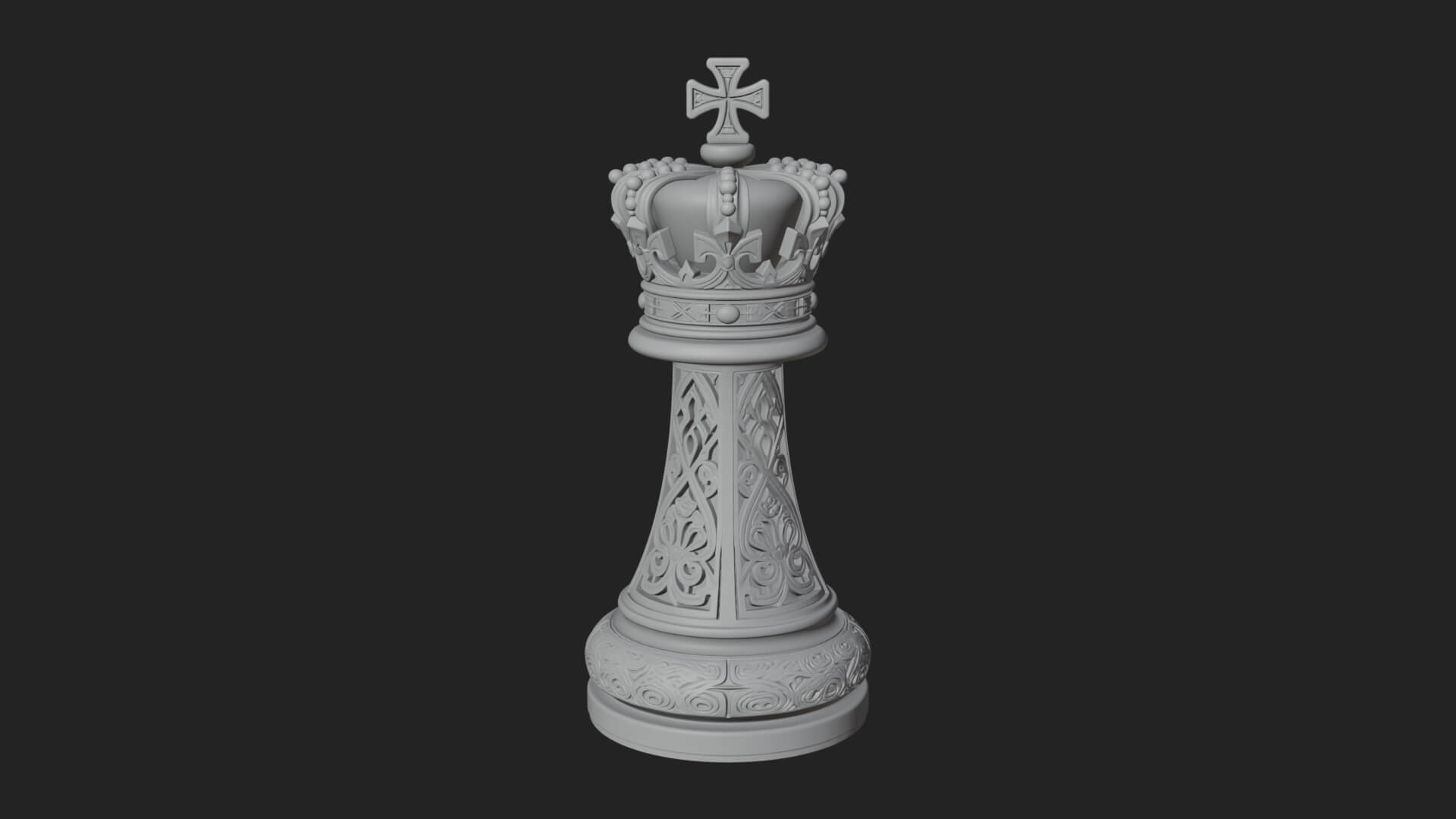Ornate Chess Piece Statue Design 95 3D Print Model 3D Model