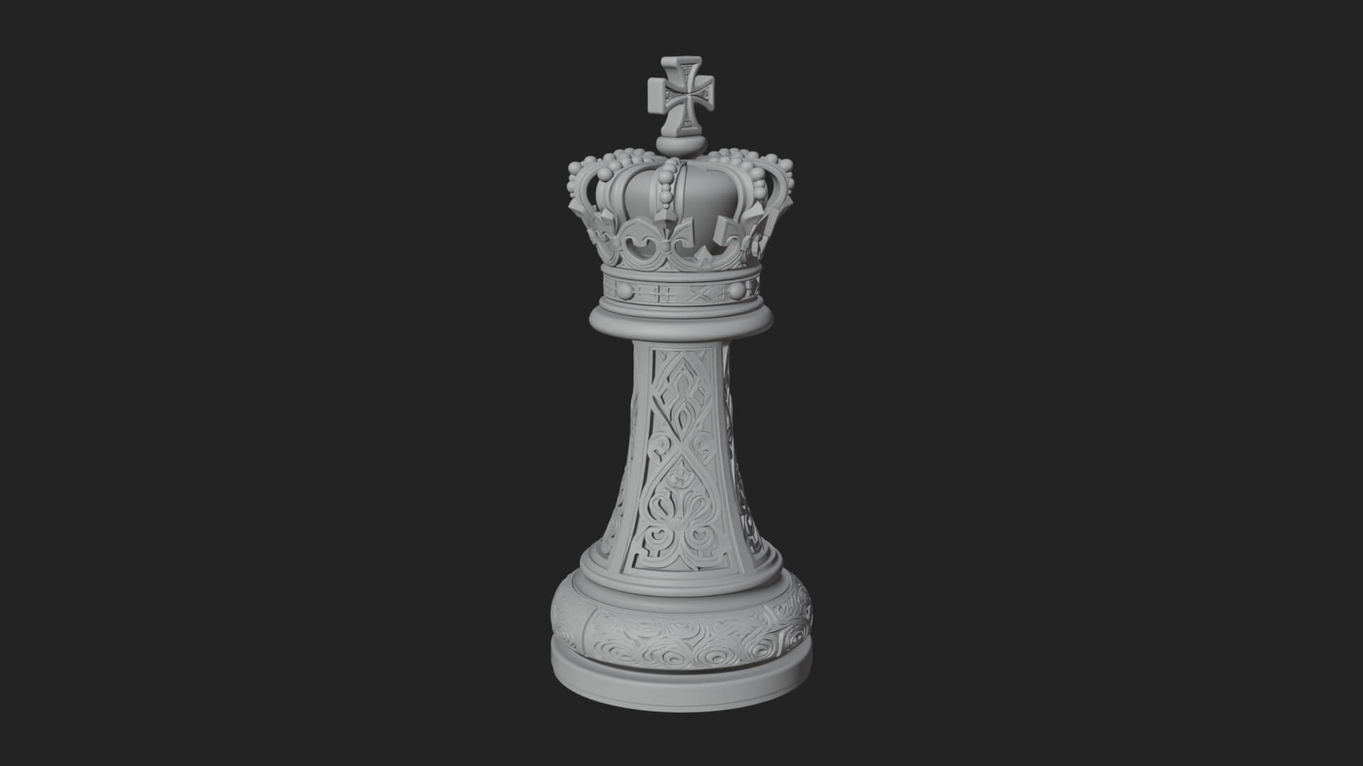 Ornate Chess Piece Statue Design 95 3D Print Model 3D Model