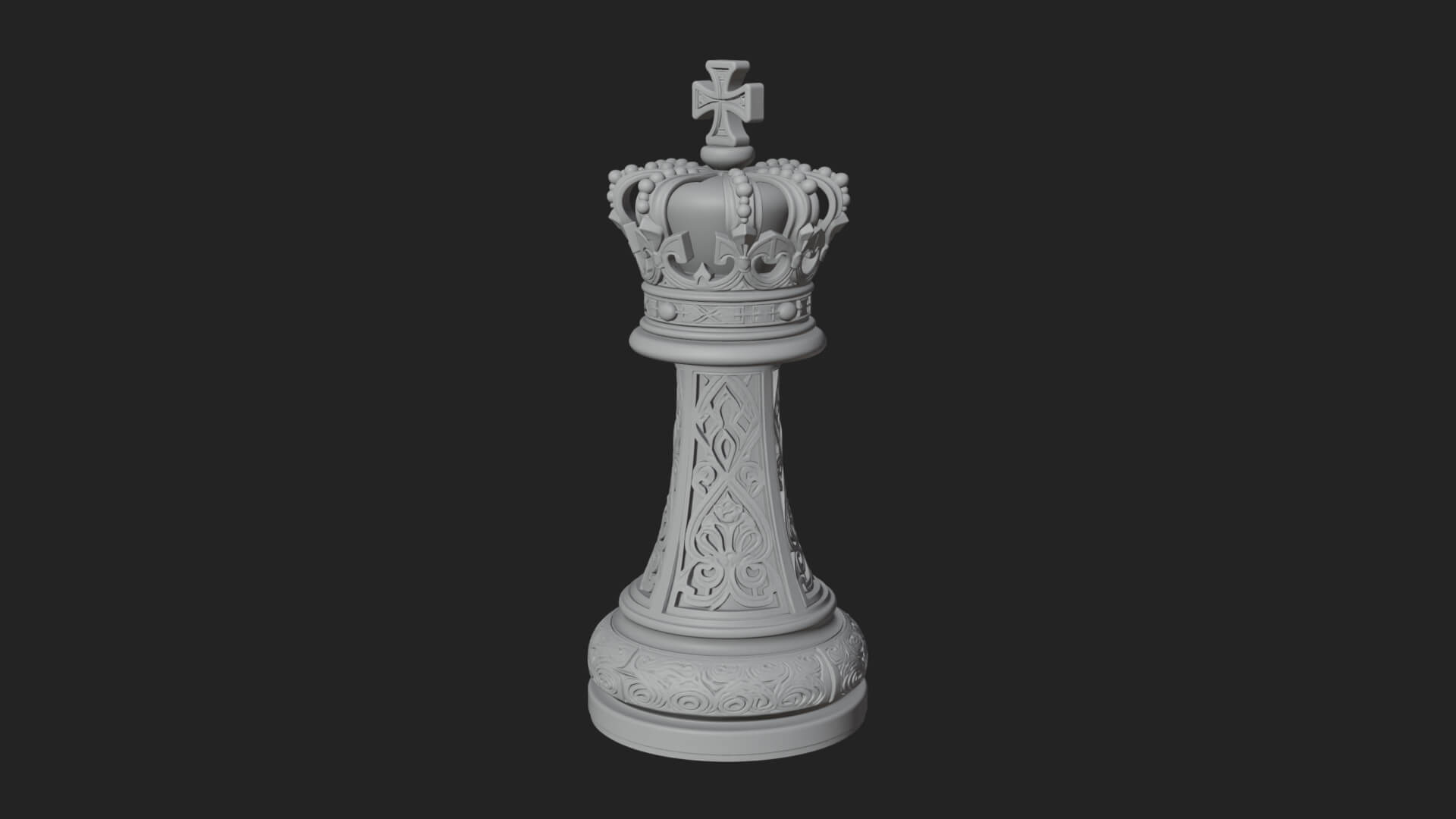 Ornate Chess Piece Statue Design 95 3D Print Model 3D Model