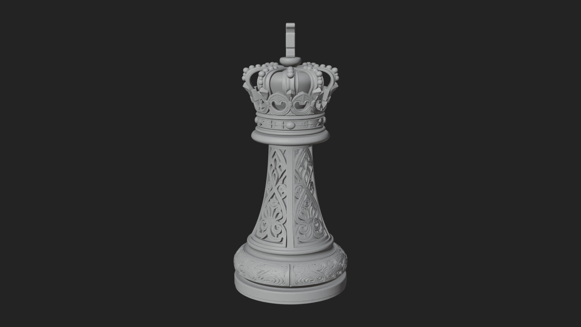 Ornate Chess Piece Statue Design 95 3D Print Model 3D Model