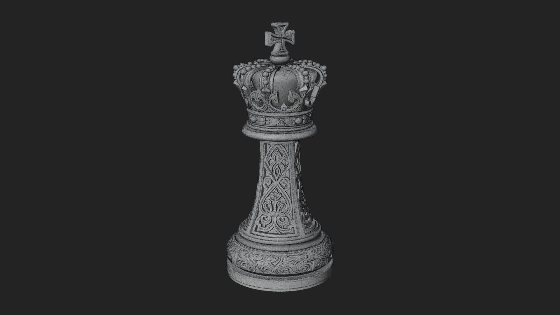 Ornate Chess Piece Statue Design 95 3D Print Model 3D Model