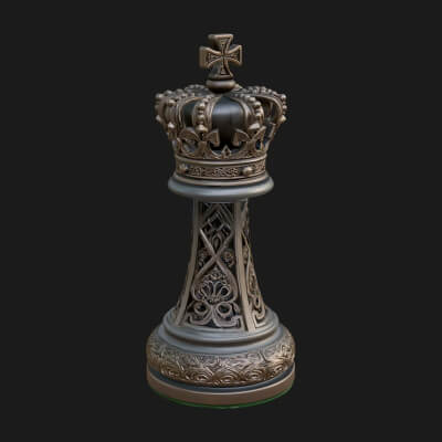 Ornate Chess Piece Statue Design 95 3D Print Model